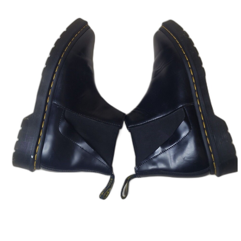Dr. Martens Bianca Black Leather Chelsea Ankle Boots Women